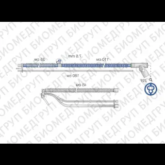 Контур дыхательный с обогревом линии вдоха, неонатальный, гофрированный, ?10 мм HiiNFLOW, в составе: трубка вдоха 110 см с линией обогрева с доп. сег  Mederen
