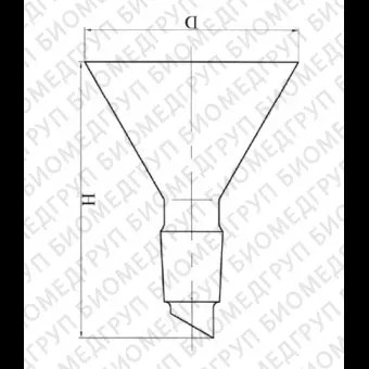Воронка для порошков, стекло, d 120 мм, h 150 мм, шлиф 29/32, Россия, 3685