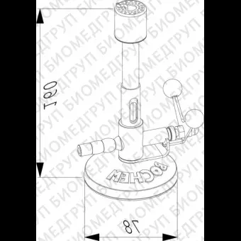 Горелка Бунзена газовая с откидным клапаном, природный газ, Bochem, 7050