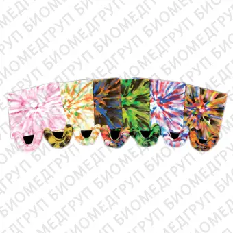 Tie Dye Mouthguards Multicolor  многоцветные пластины для вакуумформера, 4,0 мм 6 шт.