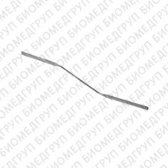 Микрошпатель двухсторонний, изогнутый, длина 100 мм, лопатка 302 мм, диаметр ручки 1 мм, нержавеющая сталь, Bochem, 3010G