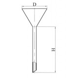 Воронка лабораторная с длинным стеблем, стекло, d 75 мм, h 150 мм, Россия, 1799