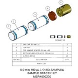 Набор спейсеров для образцов, 5,0 мм, 160 мкл, жидкости; Содержит 5 передних и 5 задних прокладок для образцов, 5 торцевых крышек и 5 верхних дисков